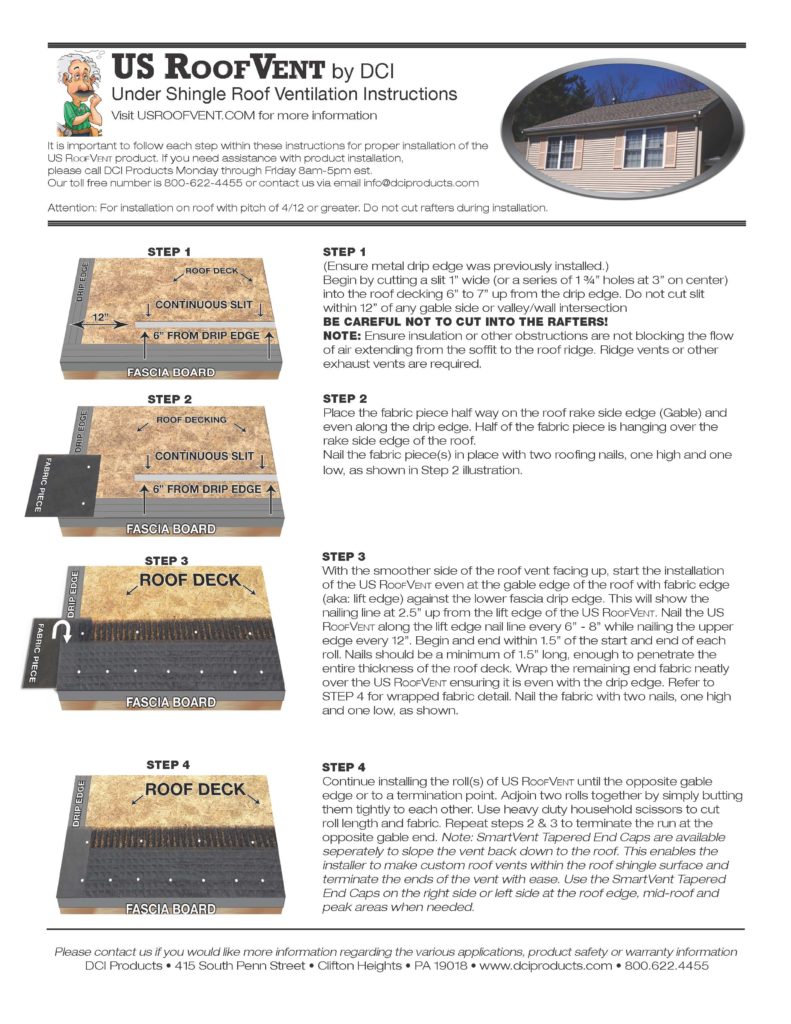 US RoofVent directions
