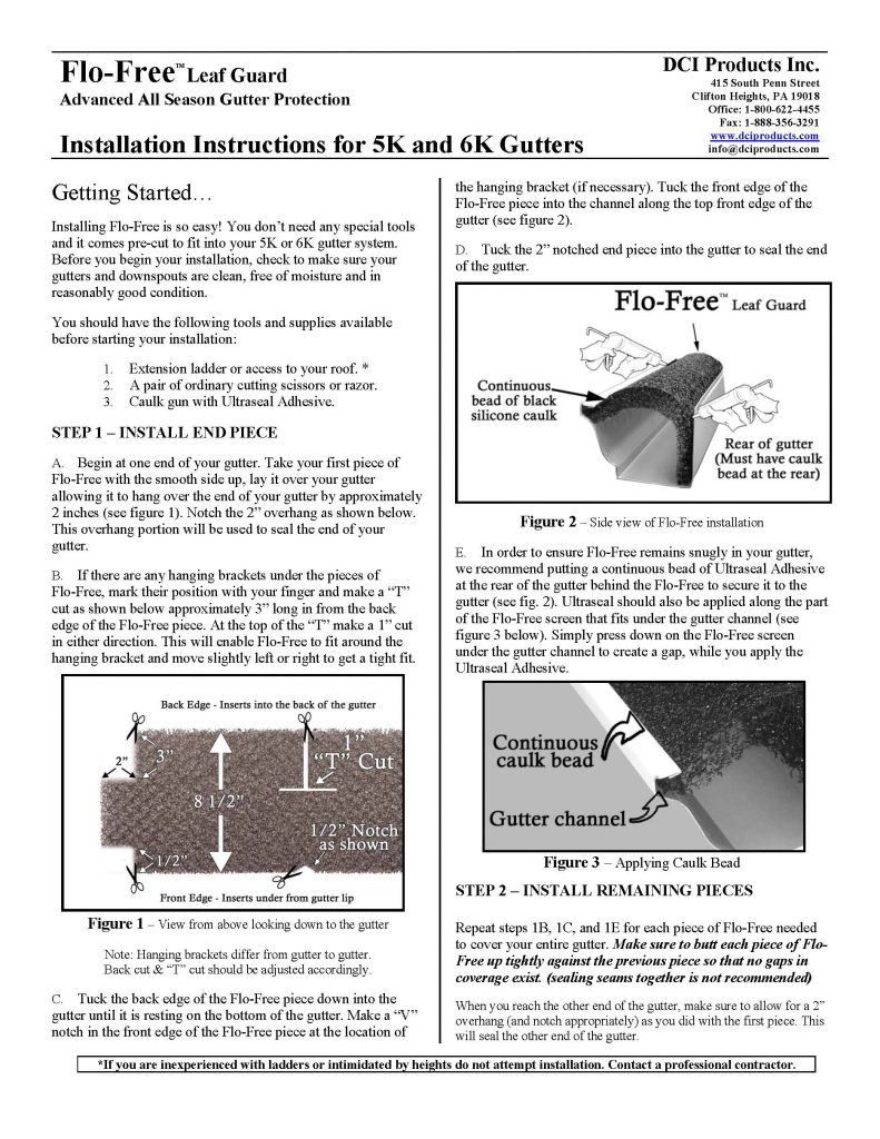 Flo-Free Leaf Guard installation instructions