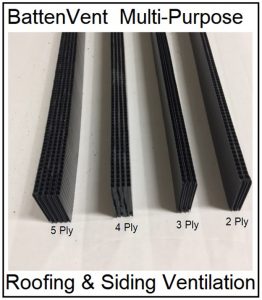 BattenVent example of plys offered