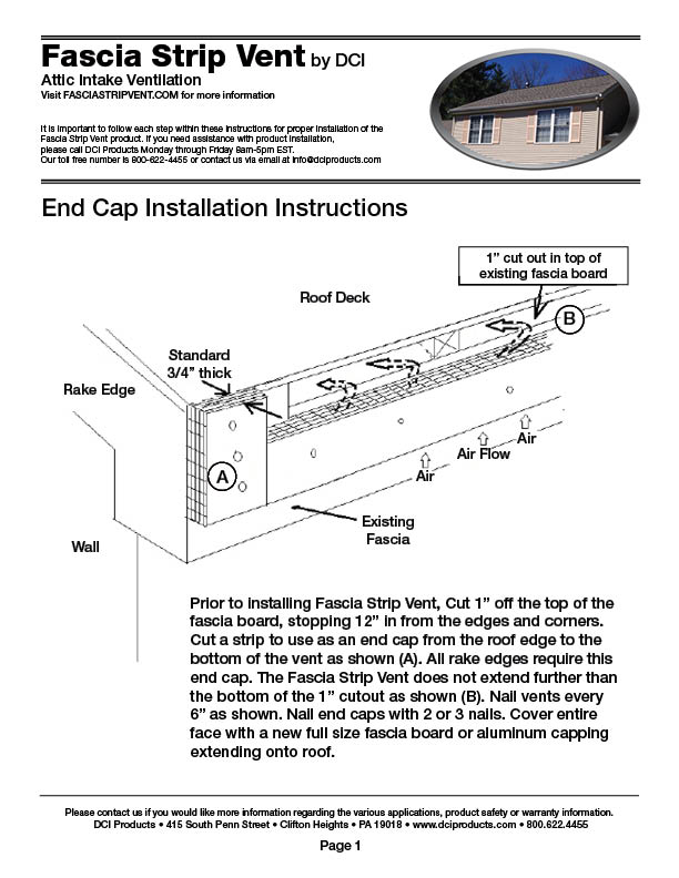 Fascia Strip Vent Installation Instructions